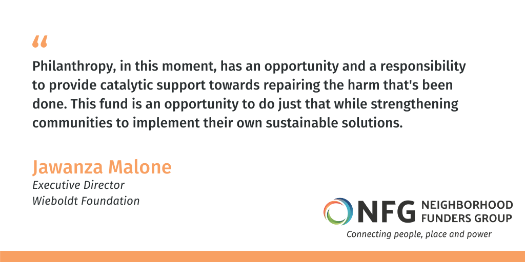 Summary of quote by Jawanza Malone of Wieboldt Foundation: