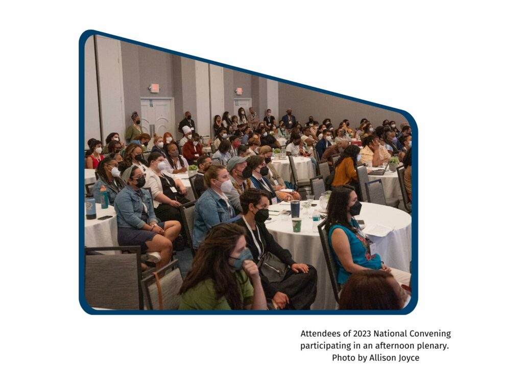 Photo of attendees of 2023 National Convening participating in an afternoon plenary.